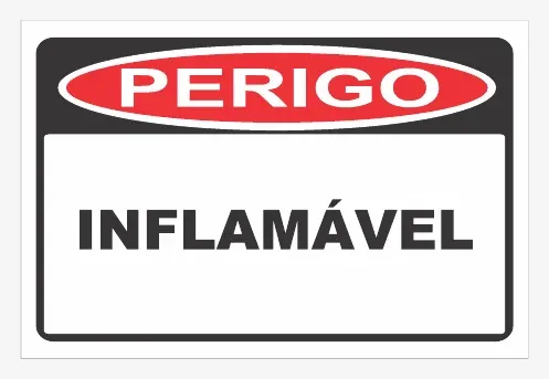 Placa Perigo inflamável — 20x30 cm
