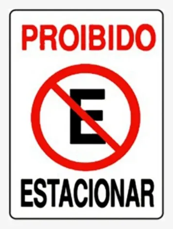Placa Proibido Estacionar — 15x20 cm